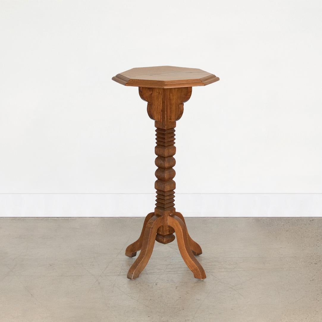 20th Century French Carved Wood Pedestal Table