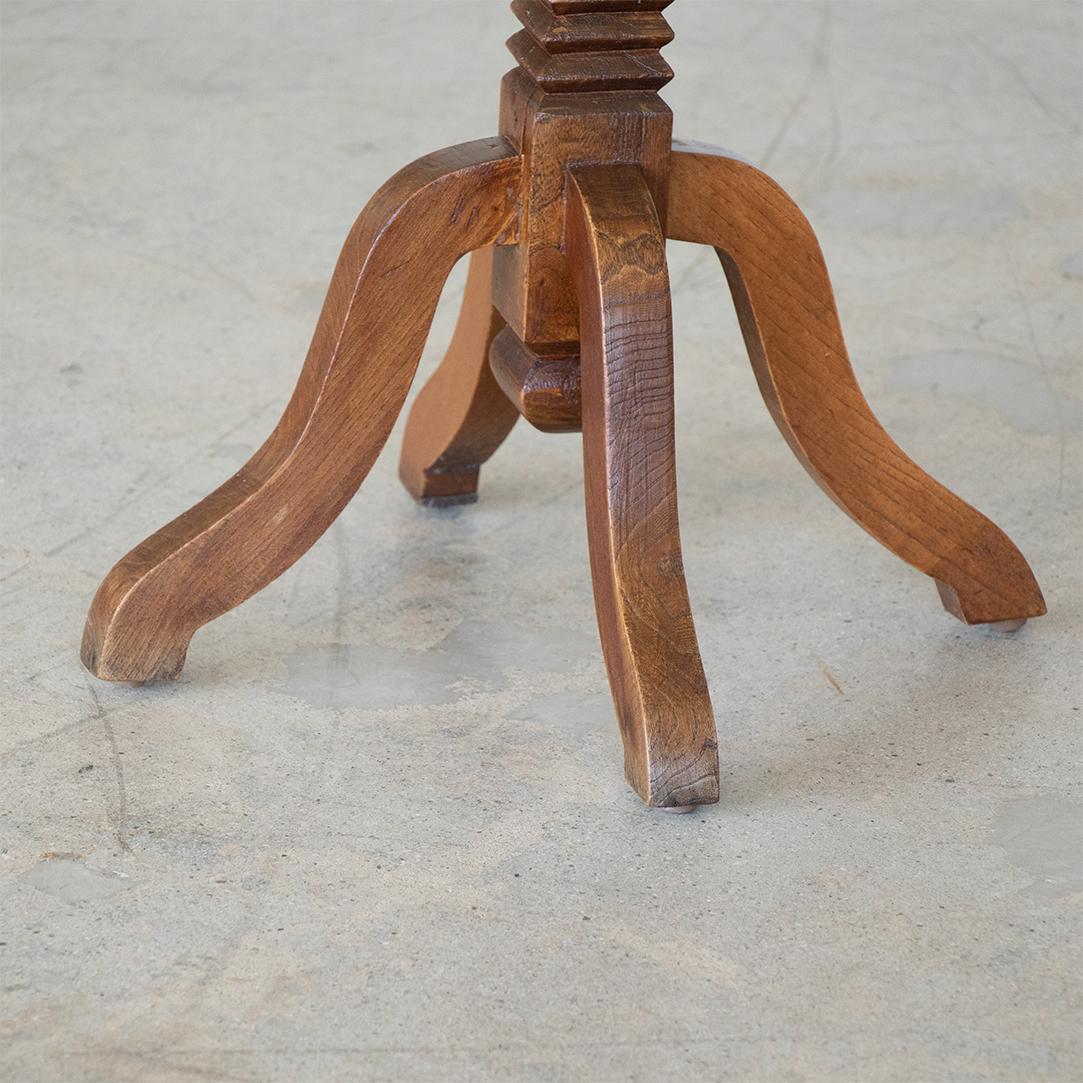 French Carved Wood Pedestal Table 4