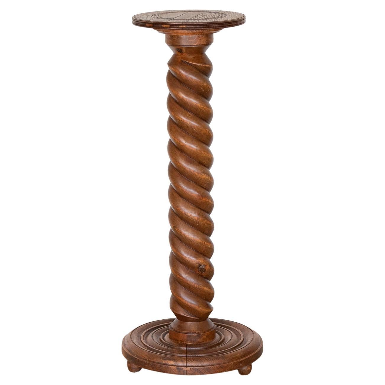 French Carved Wood Pedestal Table