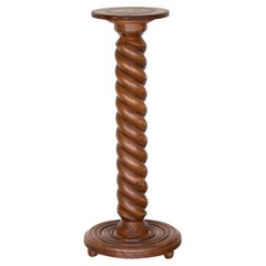 Used French Carved Wood Pedestal Table