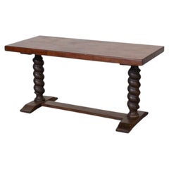 Tavolino rettangolare francese in legno intagliato