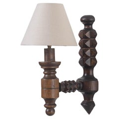 French Carved Wood Sconce by Charles Dudouyt