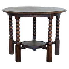 French Carved Wood Side Table by Charles Dudouyt