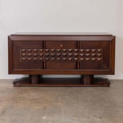 French Carved Wood Sideboard by Charles Dudouyt
