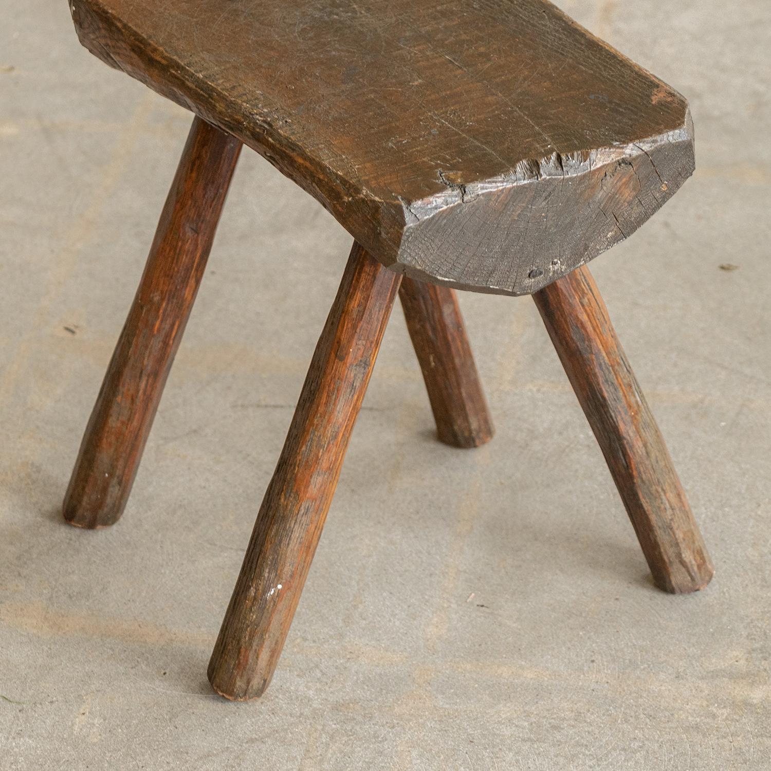 French Carved Wood Stool 4