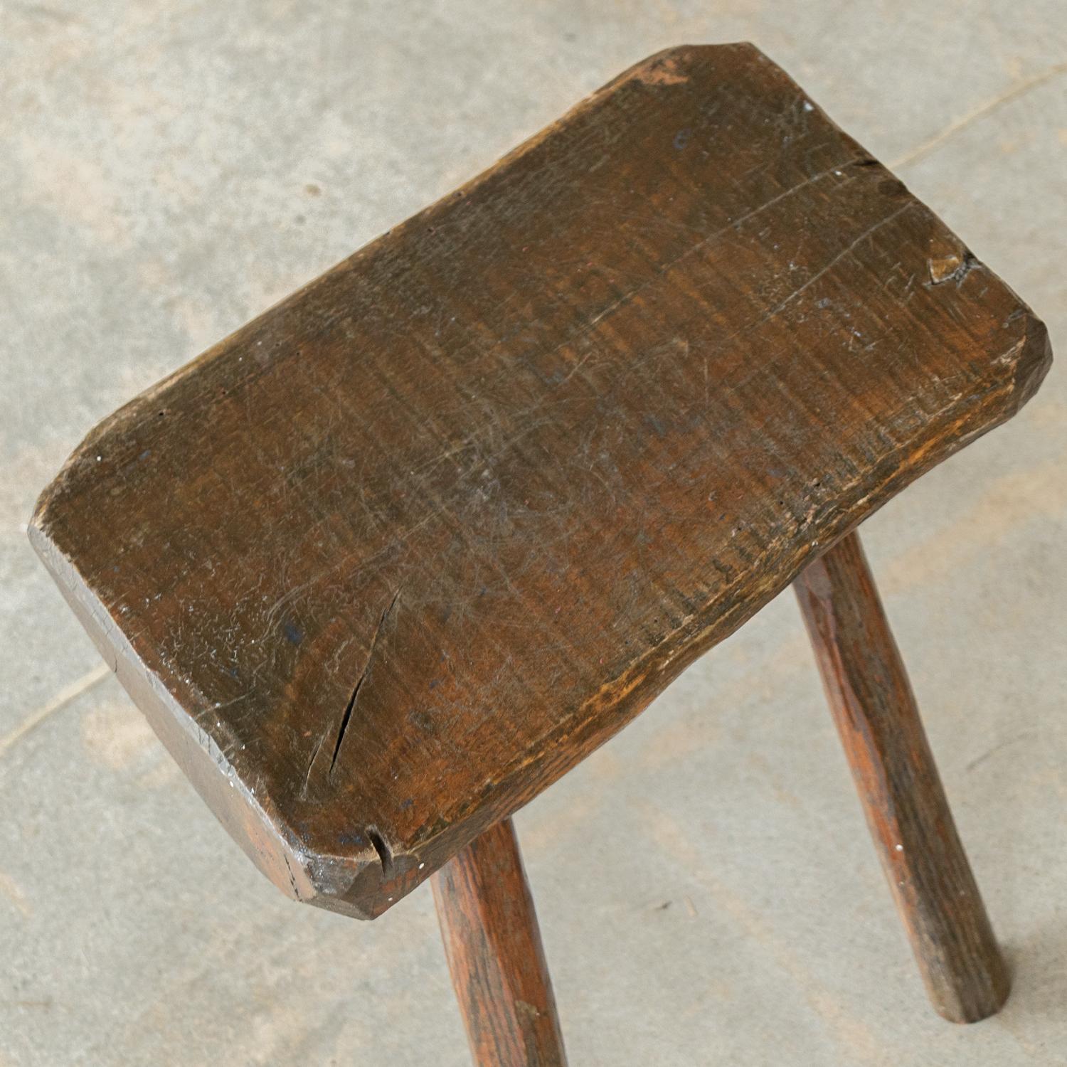 French Carved Wood Stool 5