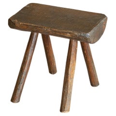 French Carved Wood Stool