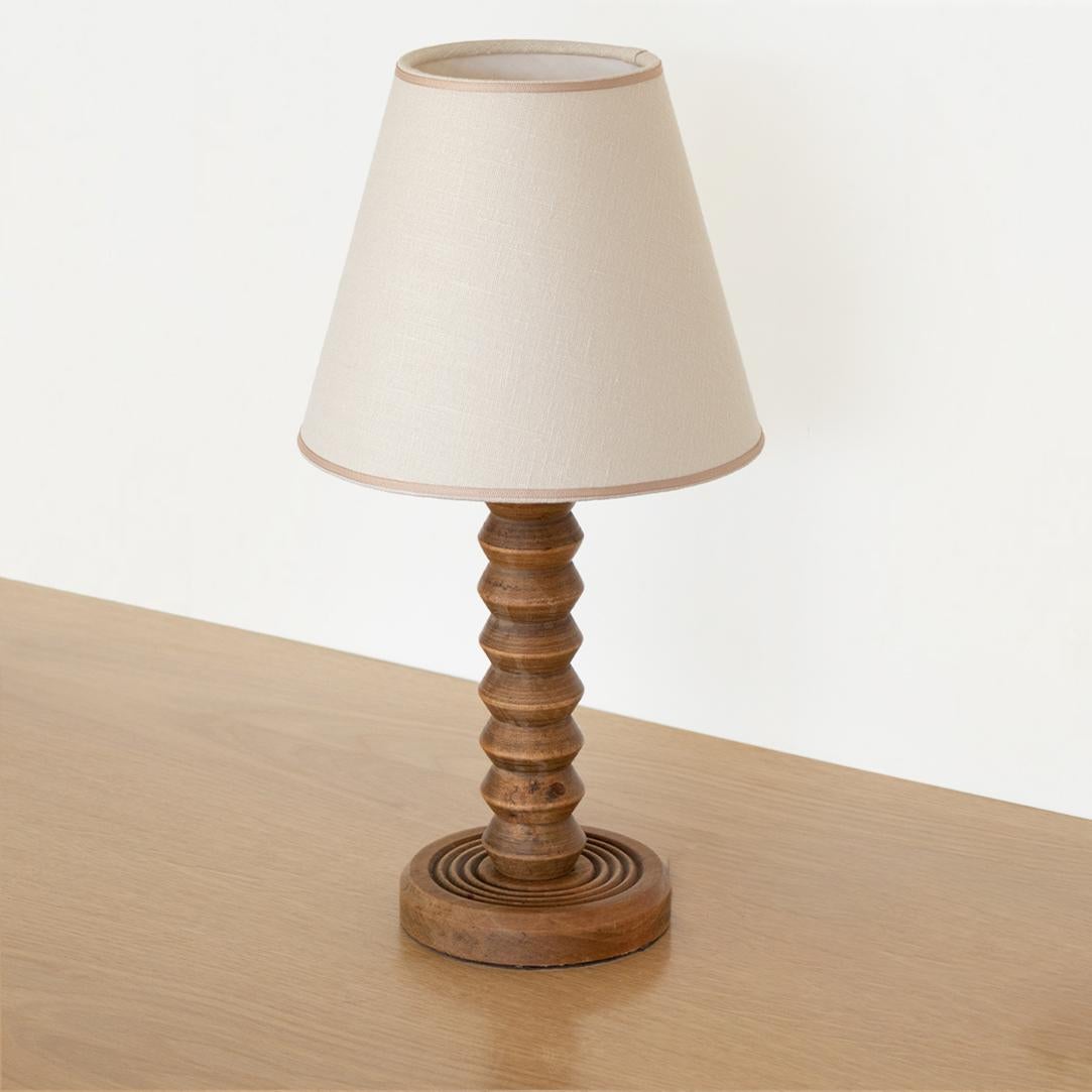 20th Century French Carved Wood Table Lamp