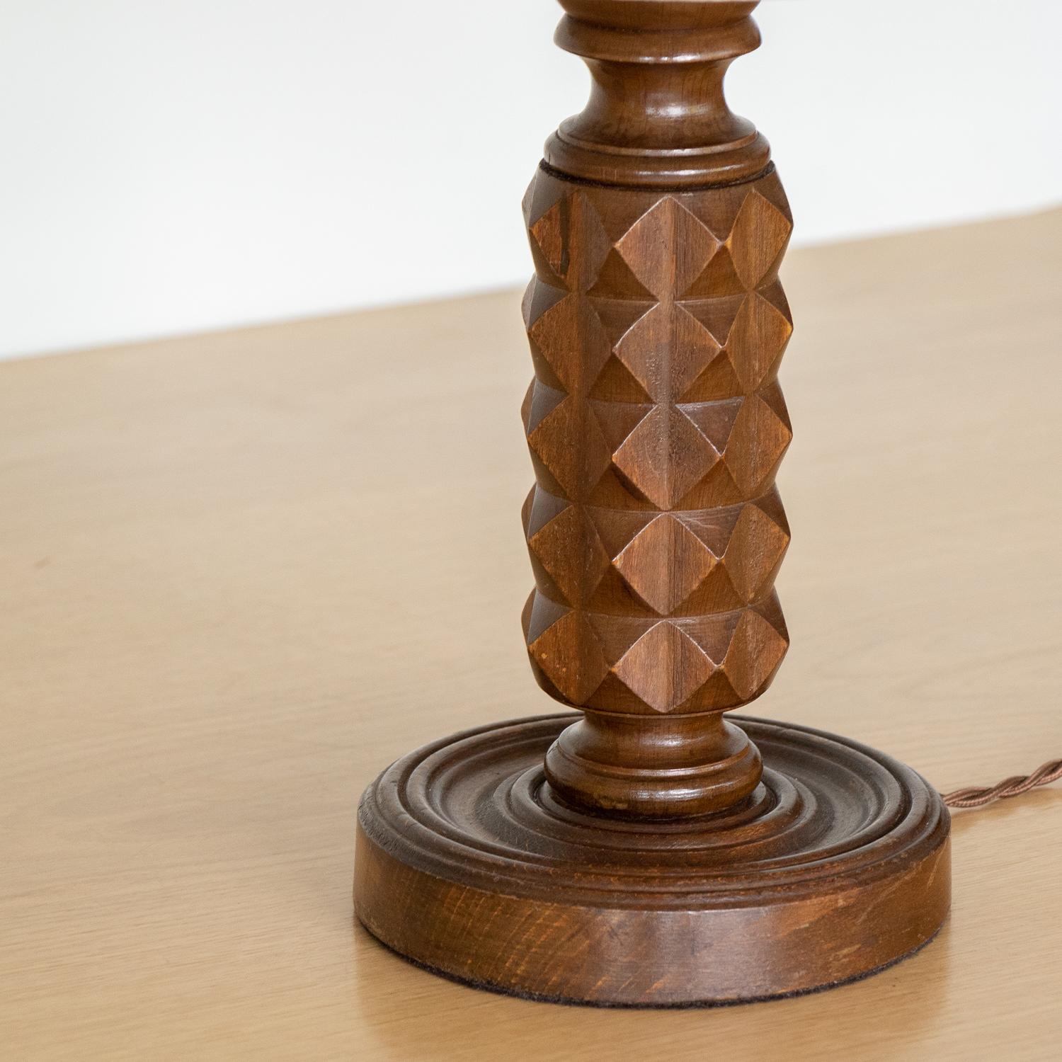 French Carved Wood Table Lamp For Sale 1