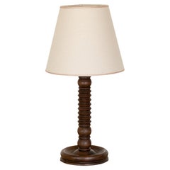 French Carved Wood Table Lamp