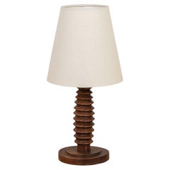 French Carved Wood Table Lamp