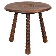 French Carved Wood Tripod Table
