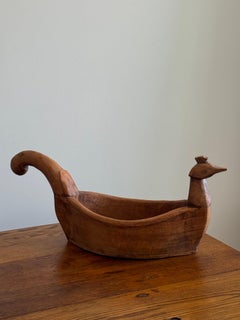 French Carved Wooden Bird Bowl