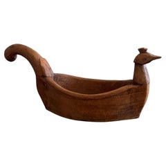 French Carved Wooden Bird Bowl