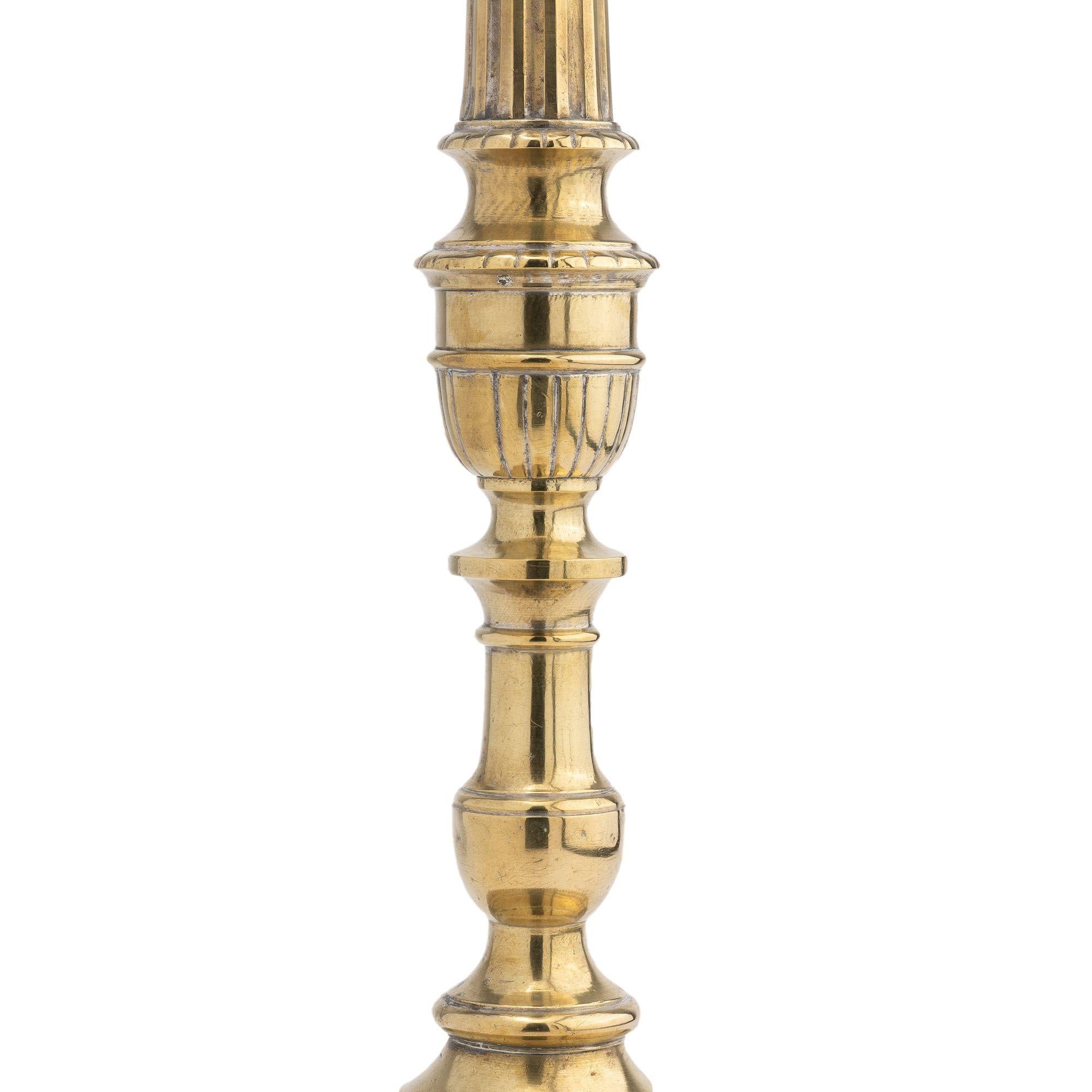 French Cast Brass Altar Stick, 1800 For Sale 1
