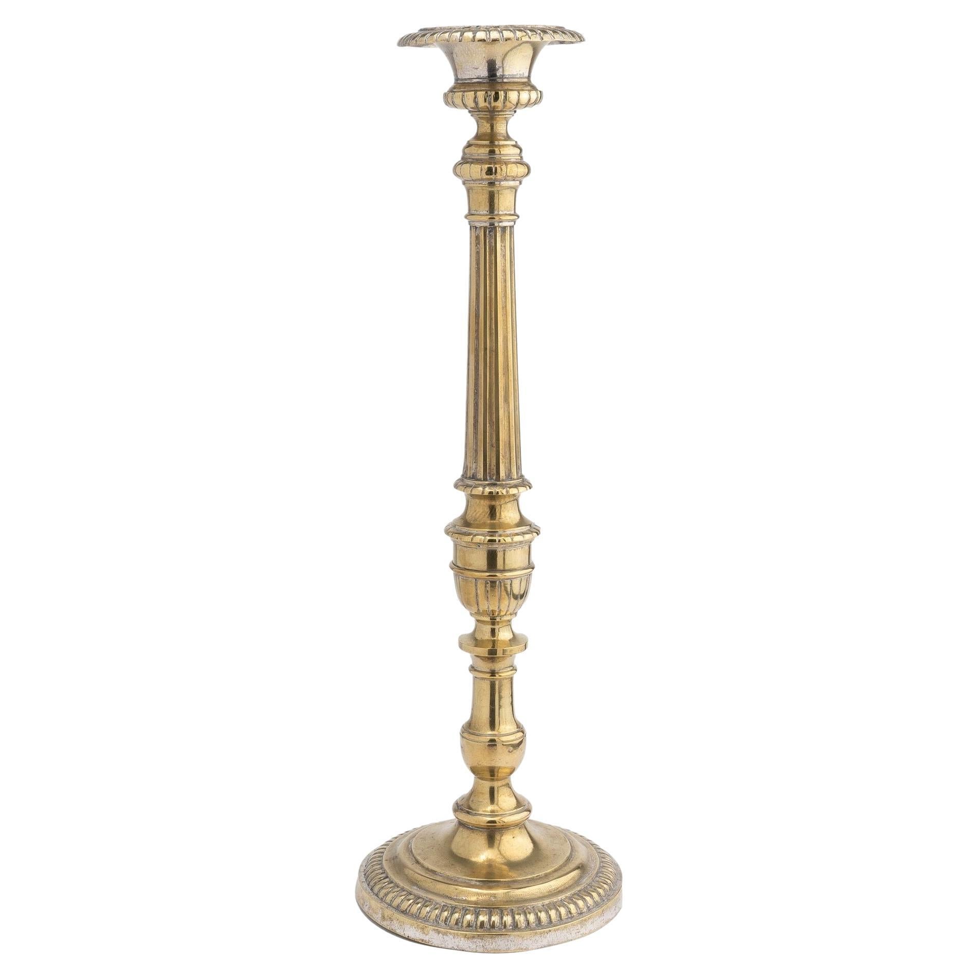French Cast Brass Altar Stick, 1800 For Sale