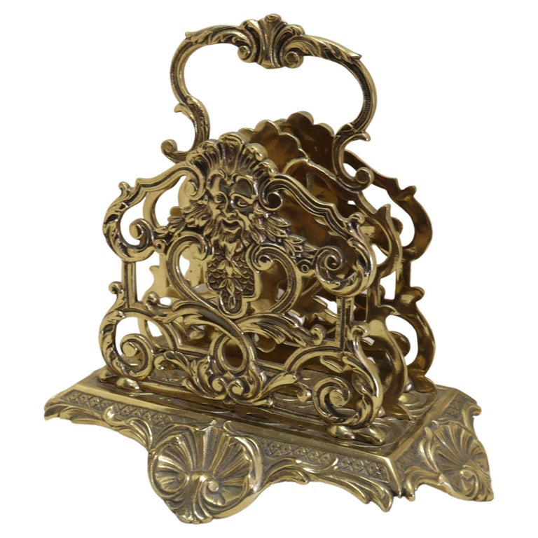 French Letter Rack French Cast Brass Letter Rack or Holder at 1stDibs