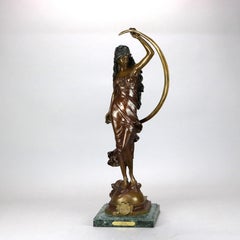 French Cast Bronze Sculpture of Aurora after Augusta Moreau 20th C