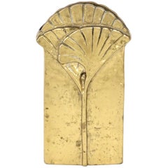 French Cast Bronze Vase or Sculpture with Papyrus Motif Signed Tomnis