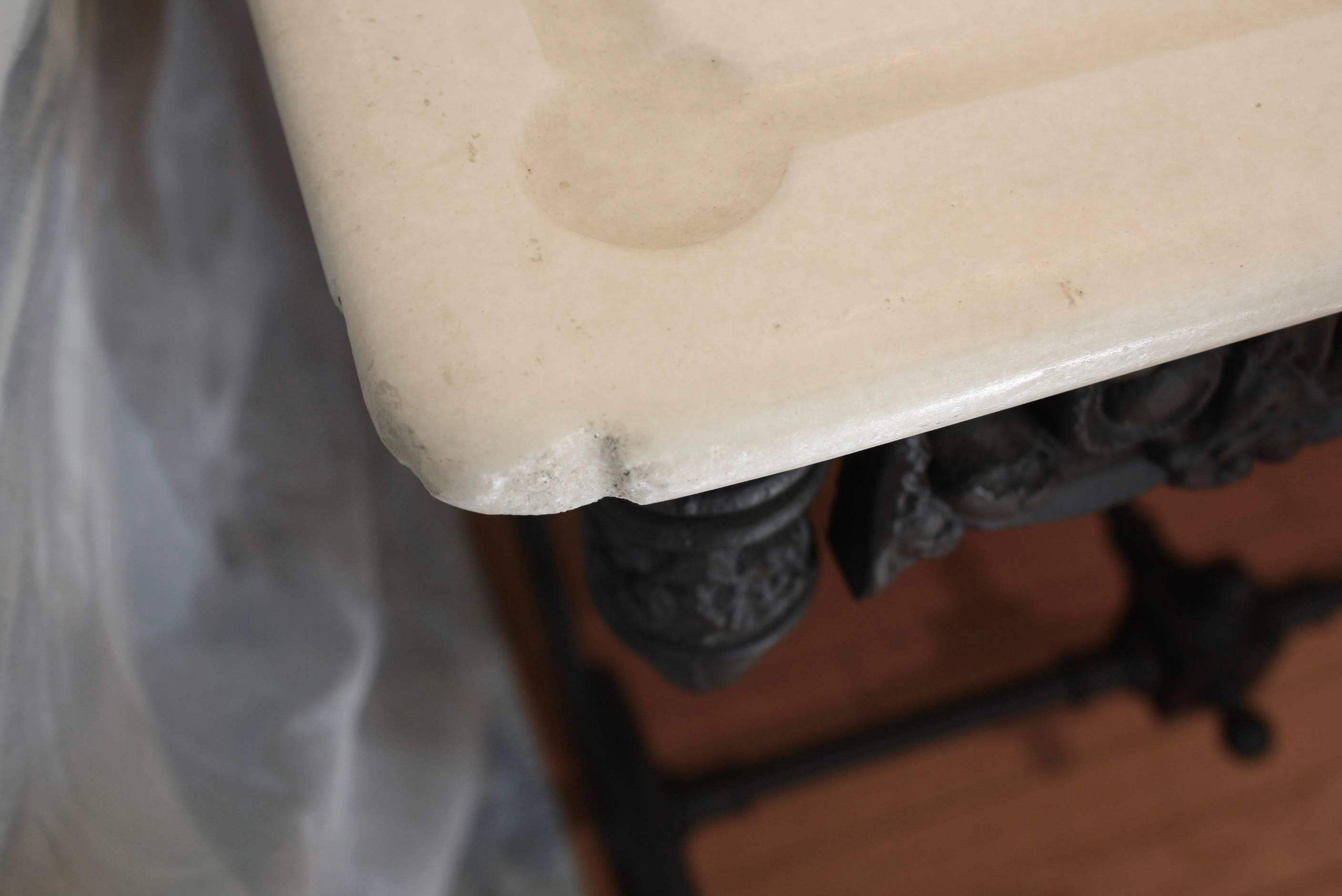 French Cast Iron and Marble Baker's Table For Sale 6