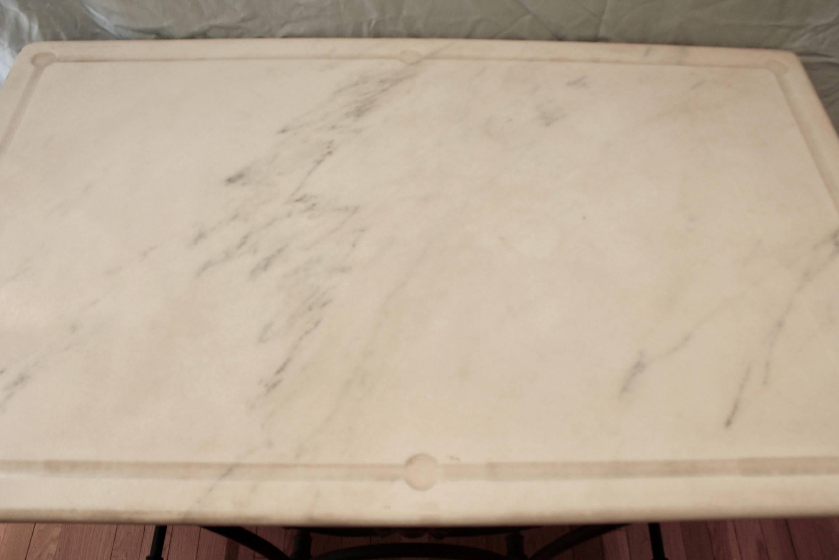 French Cast Iron and Marble Baker's Table For Sale 1