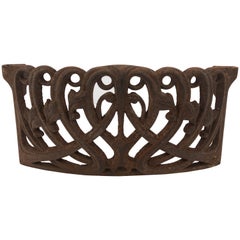 French Cast Iron Architectural Free Standing Stove Front Grid Marked "Ipb"