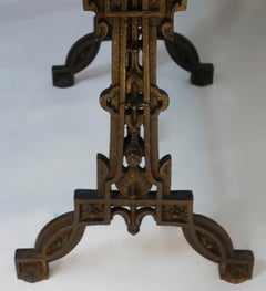 French Cast Iron Base with Travertine Bistro Table 19th Century