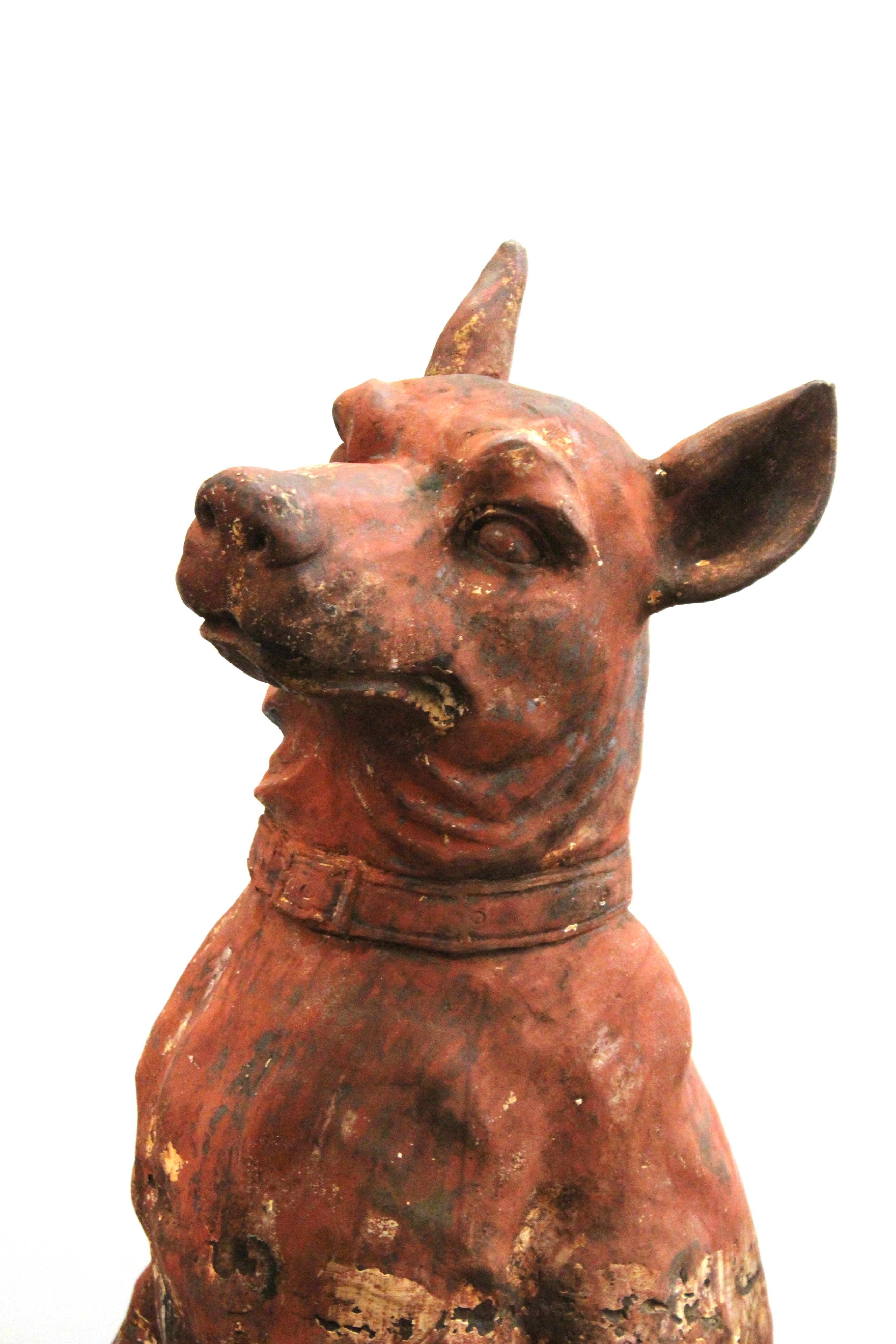 French Cast Iron Beauceron Dog Statues 7