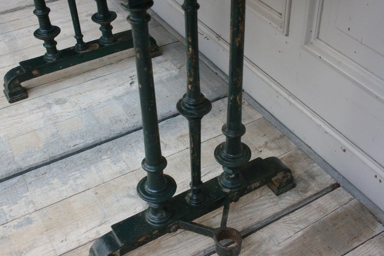 French Cast Iron Bistro Garden Table with ParasolHolder, 19th Century