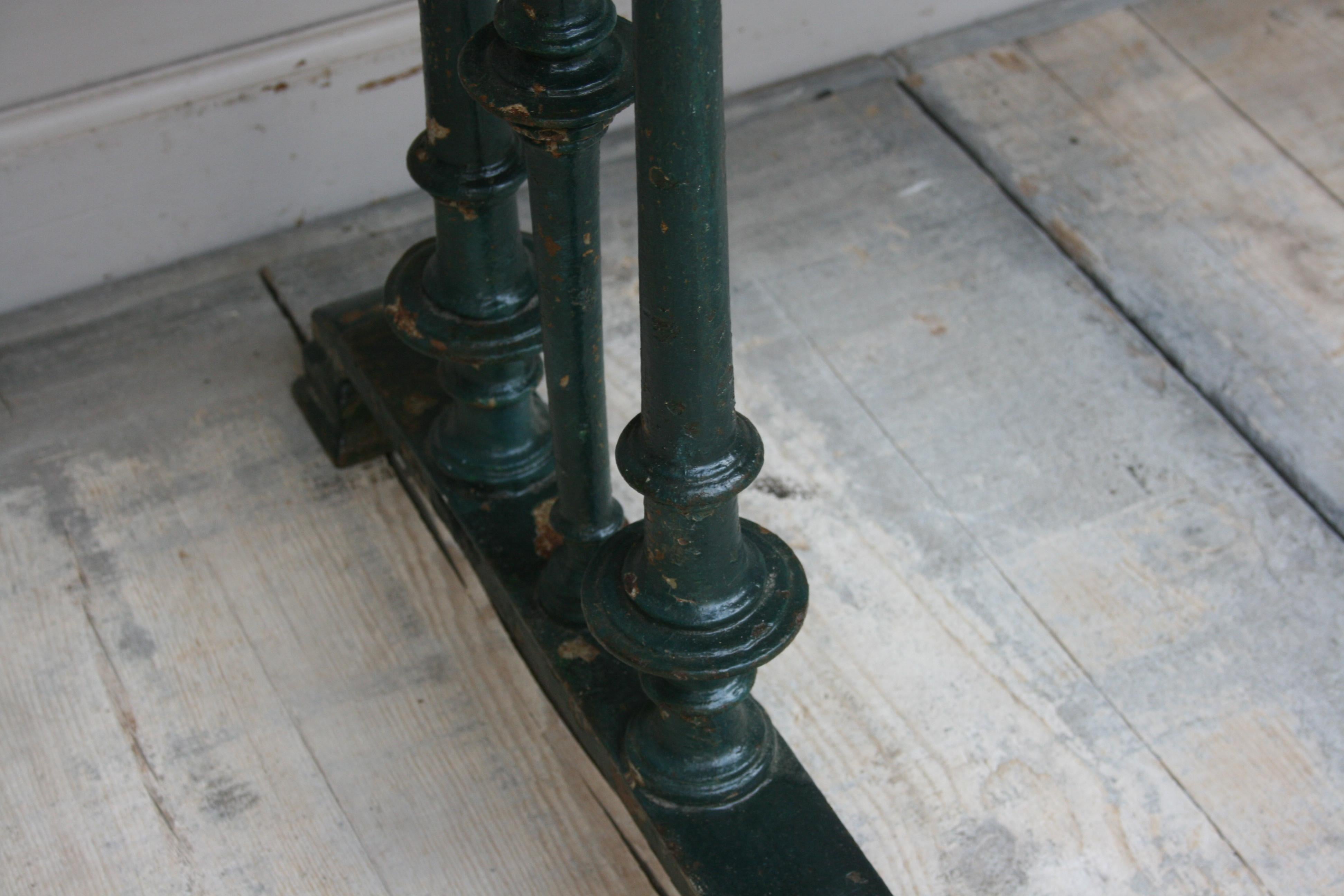 French Cast Iron Bistro Garden Table with Parasol-Holder, 19th Century 13