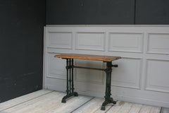 French Cast Iron Bistro Garden Table with Parasol-Holder, 19th Century