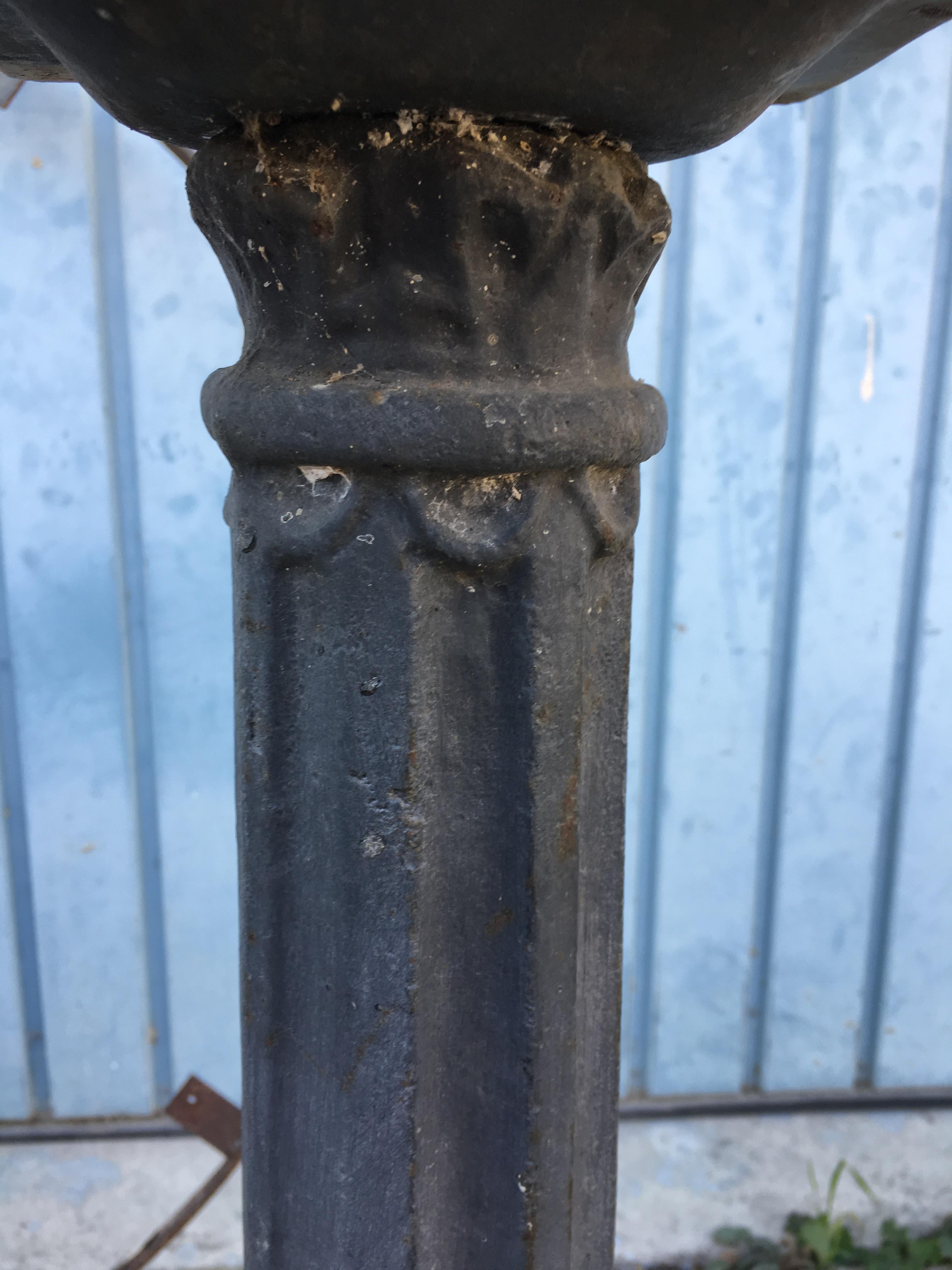 20th Century French Cast Iron Bistro Table Base with Top Surround, circa 1900