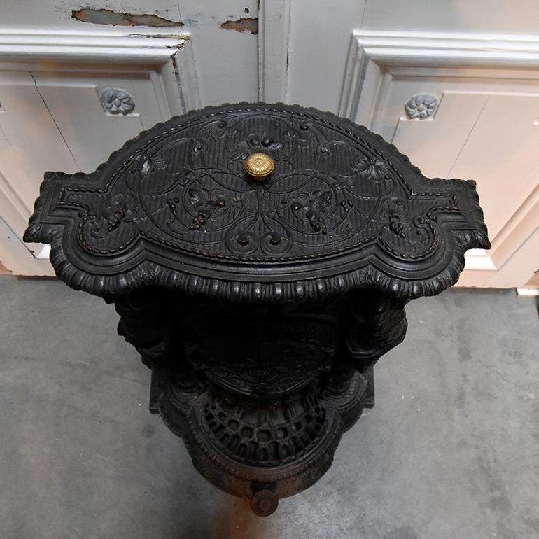 French Cast Iron Blue Black Heater Stove 2