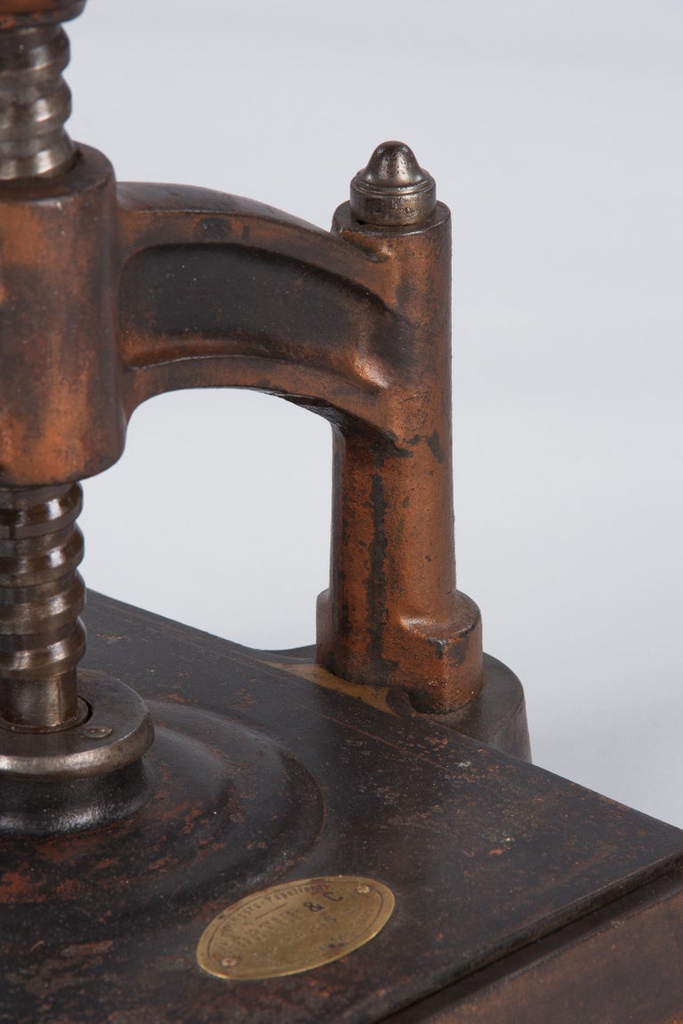 French Cast Iron Book Press, Fortin and Co, Early 1900s at 1stDibs