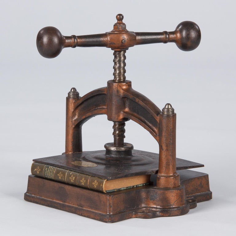French Cast Iron Book Press, Fortin and Co, Early 1900s at 1stDibs