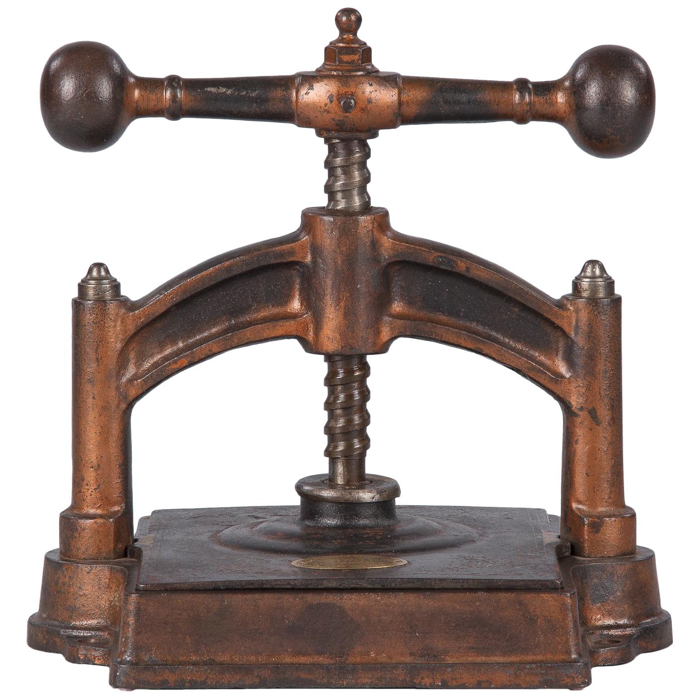 French Cast Iron Book Press, Fortin & Co, Early 1900s