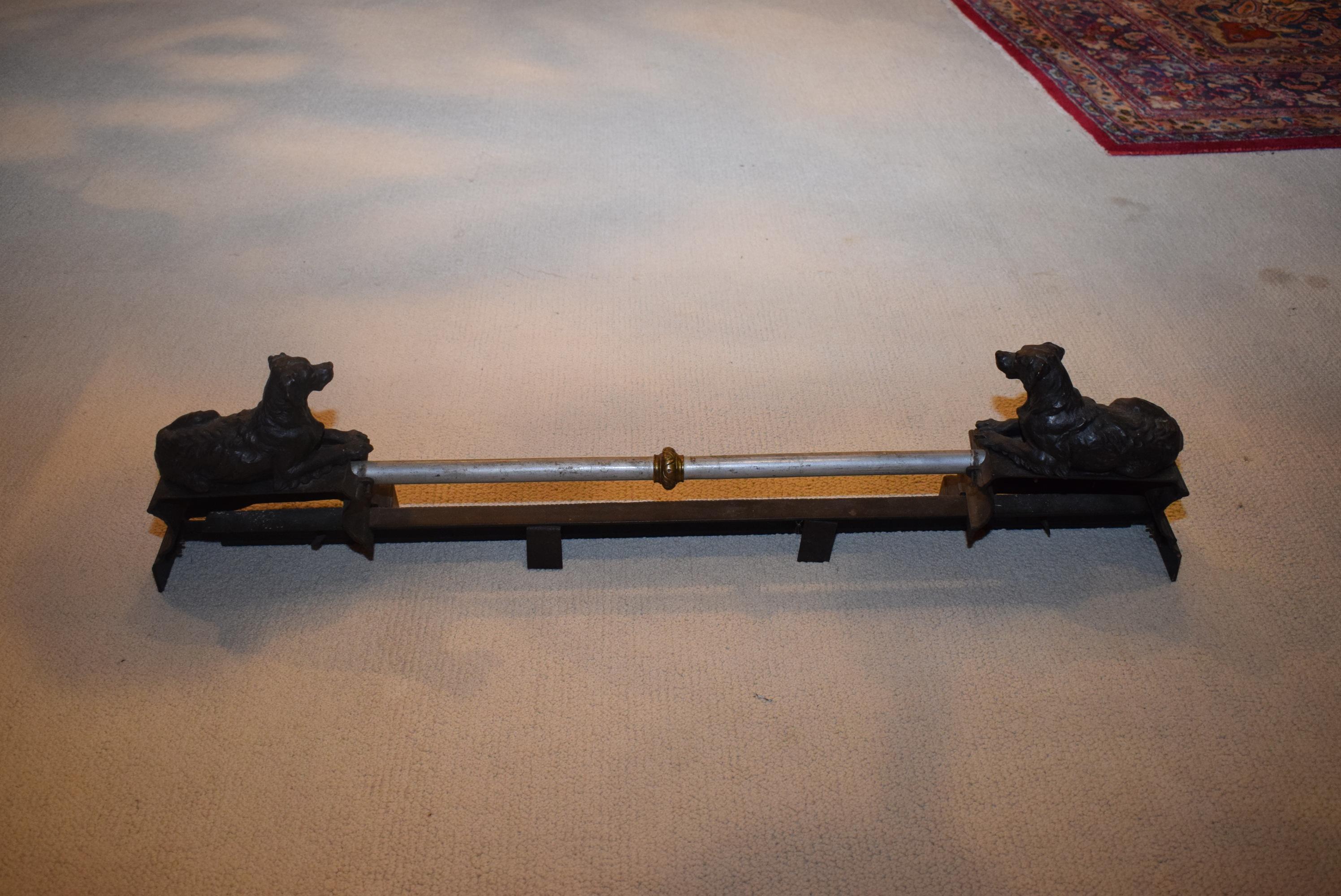 French Cast Iron Chenets with Dogs 2