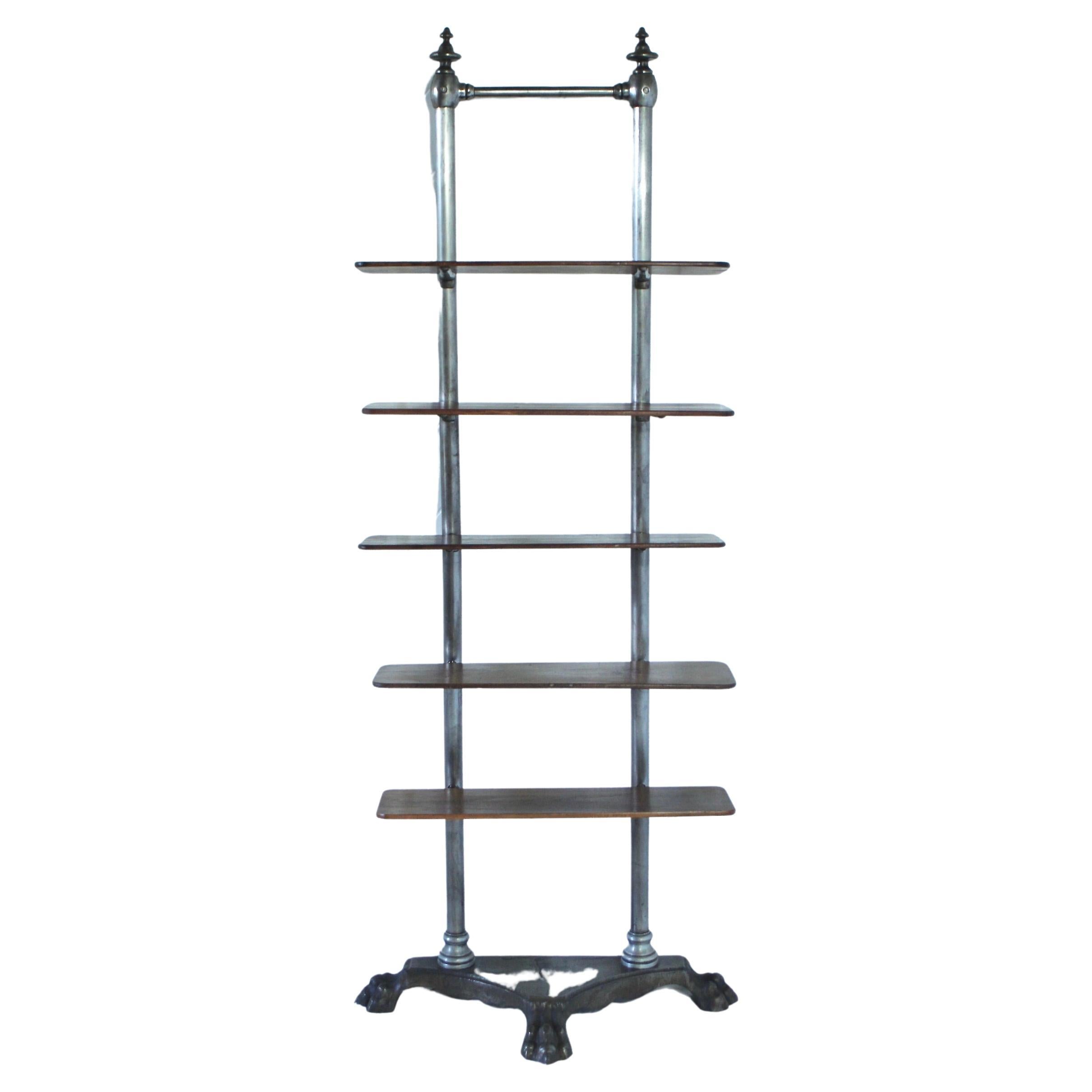 Vintage French Green Wrought Iron Magazine Rack, 1960s, Newspaper Rack