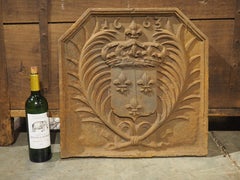 French Cast Iron Fireback, Coat of Arms of the House of Bourbon, Early 20th C.