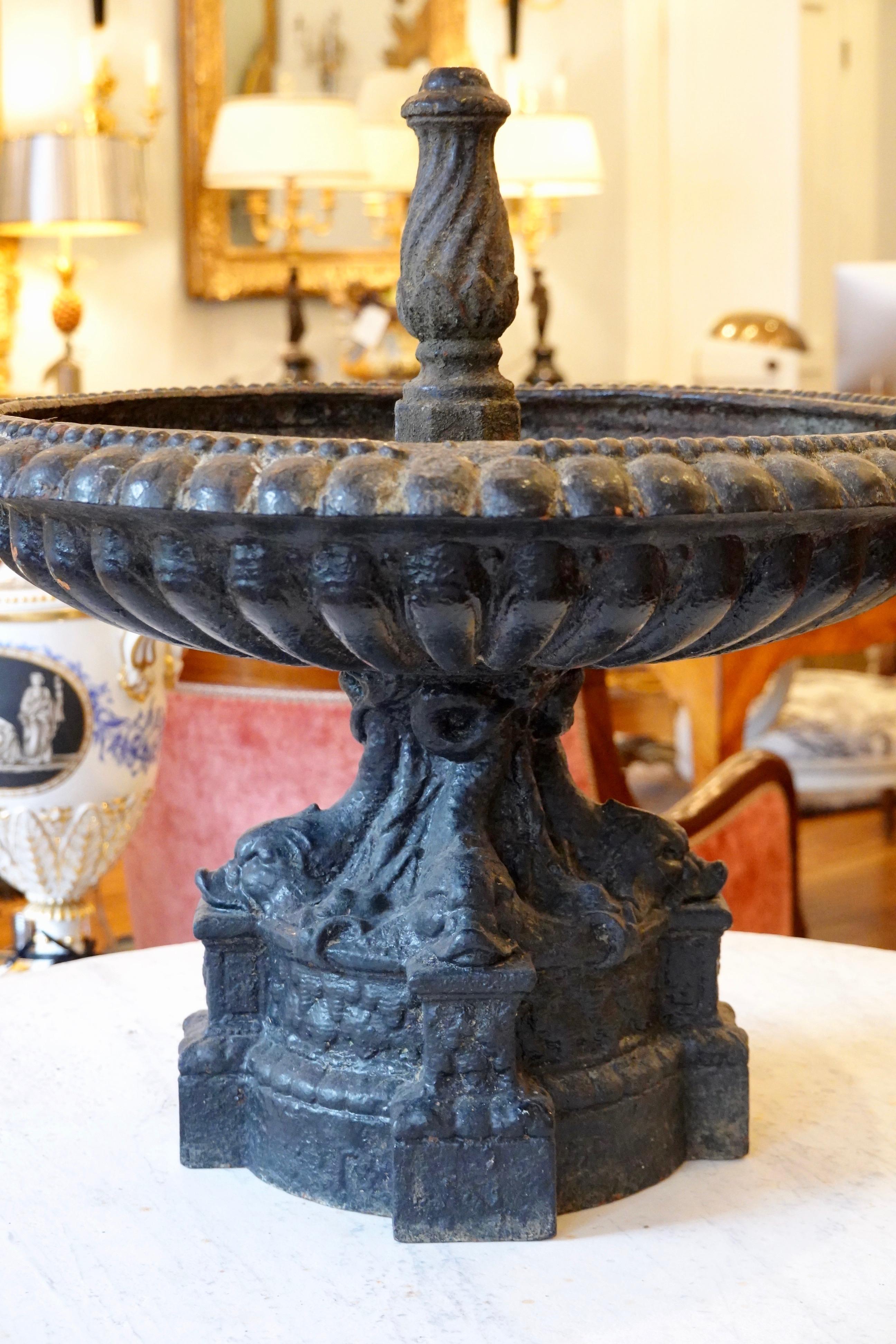 French Cast Iron Fountain with Dolphins by Val d'Osne 3