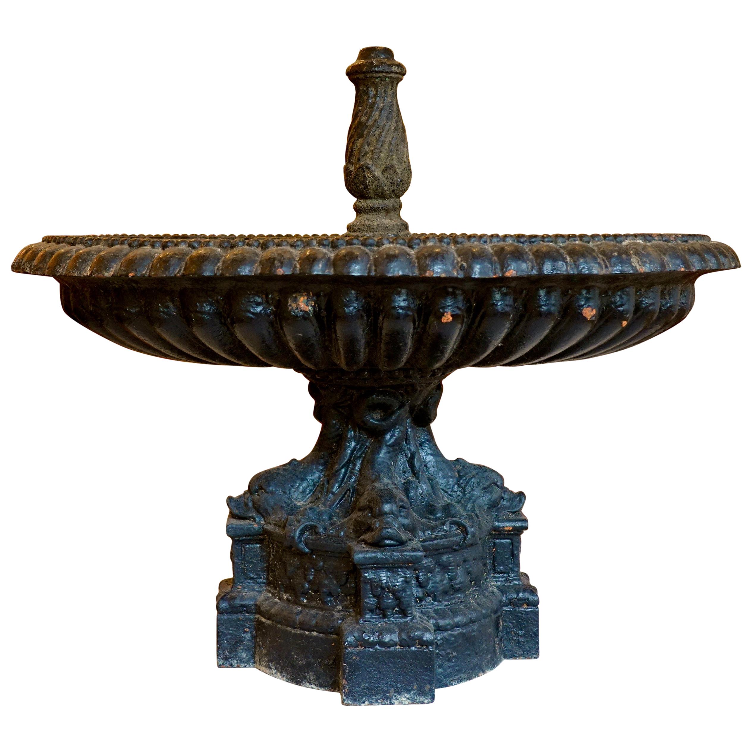 French Cast Iron Fountain with Dolphins by Val d'Osne