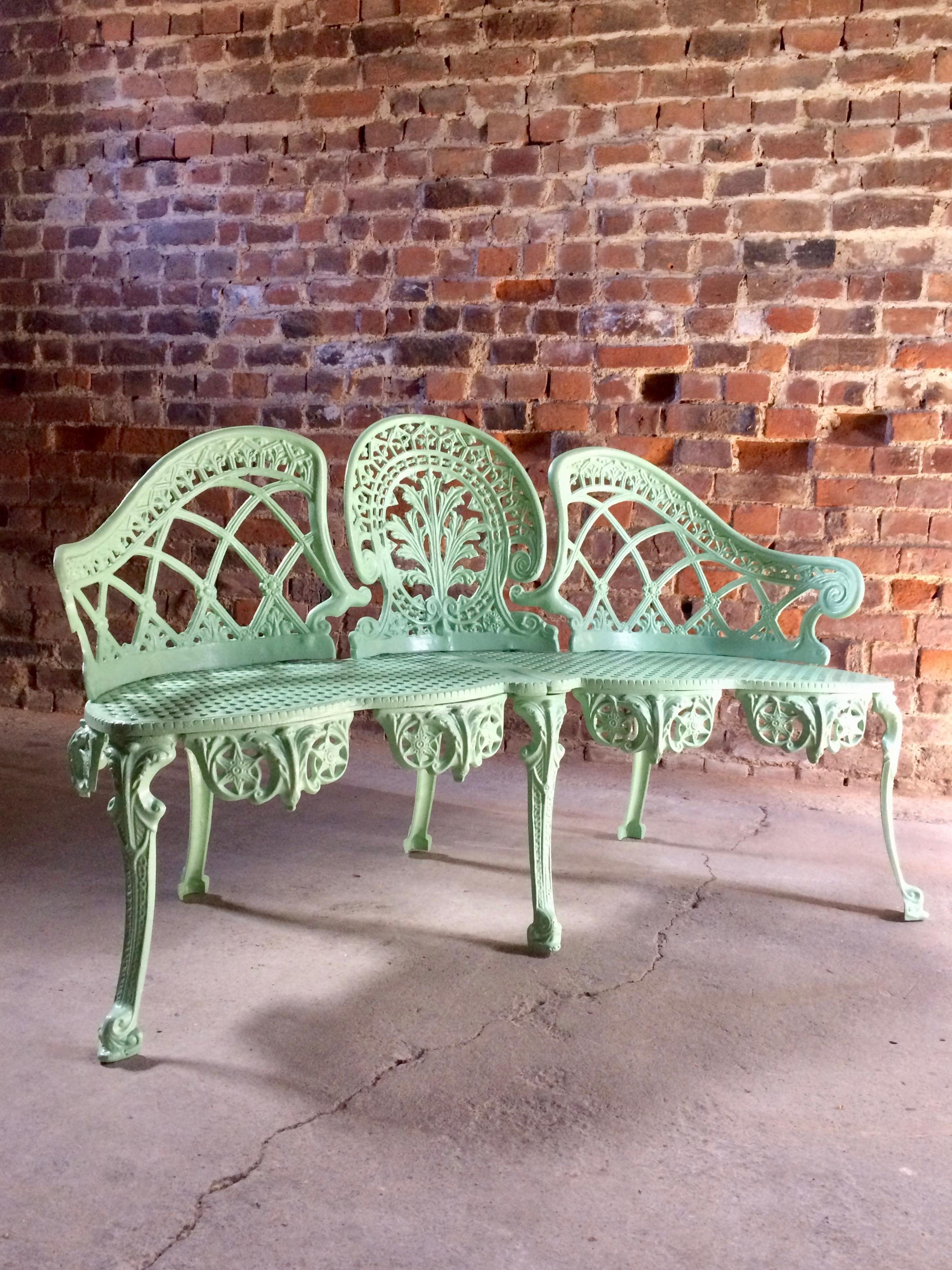 French Cast Iron Garden Bench Original, 1960s 3