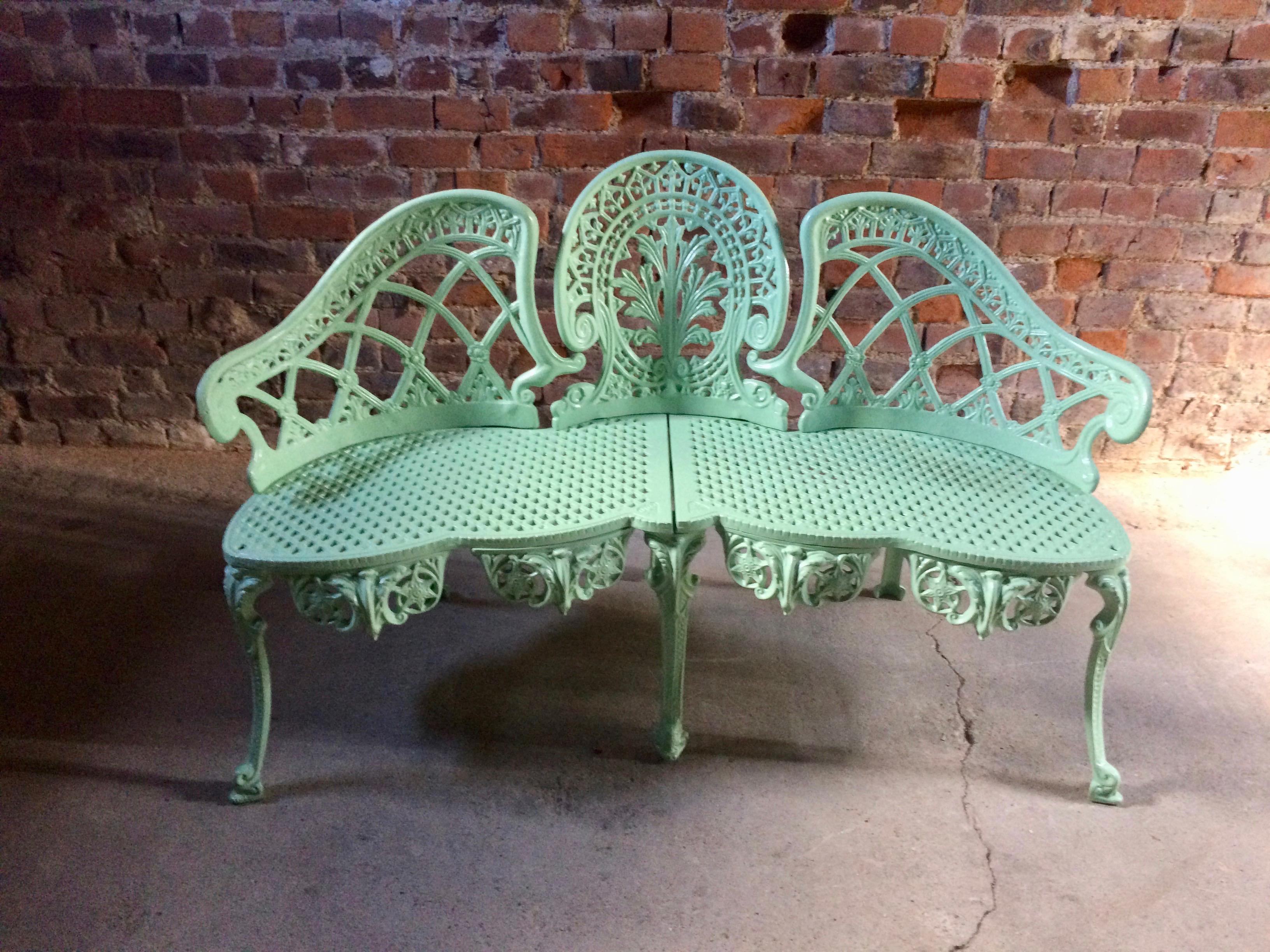 French Cast Iron Garden Bench Original, 1960s 9