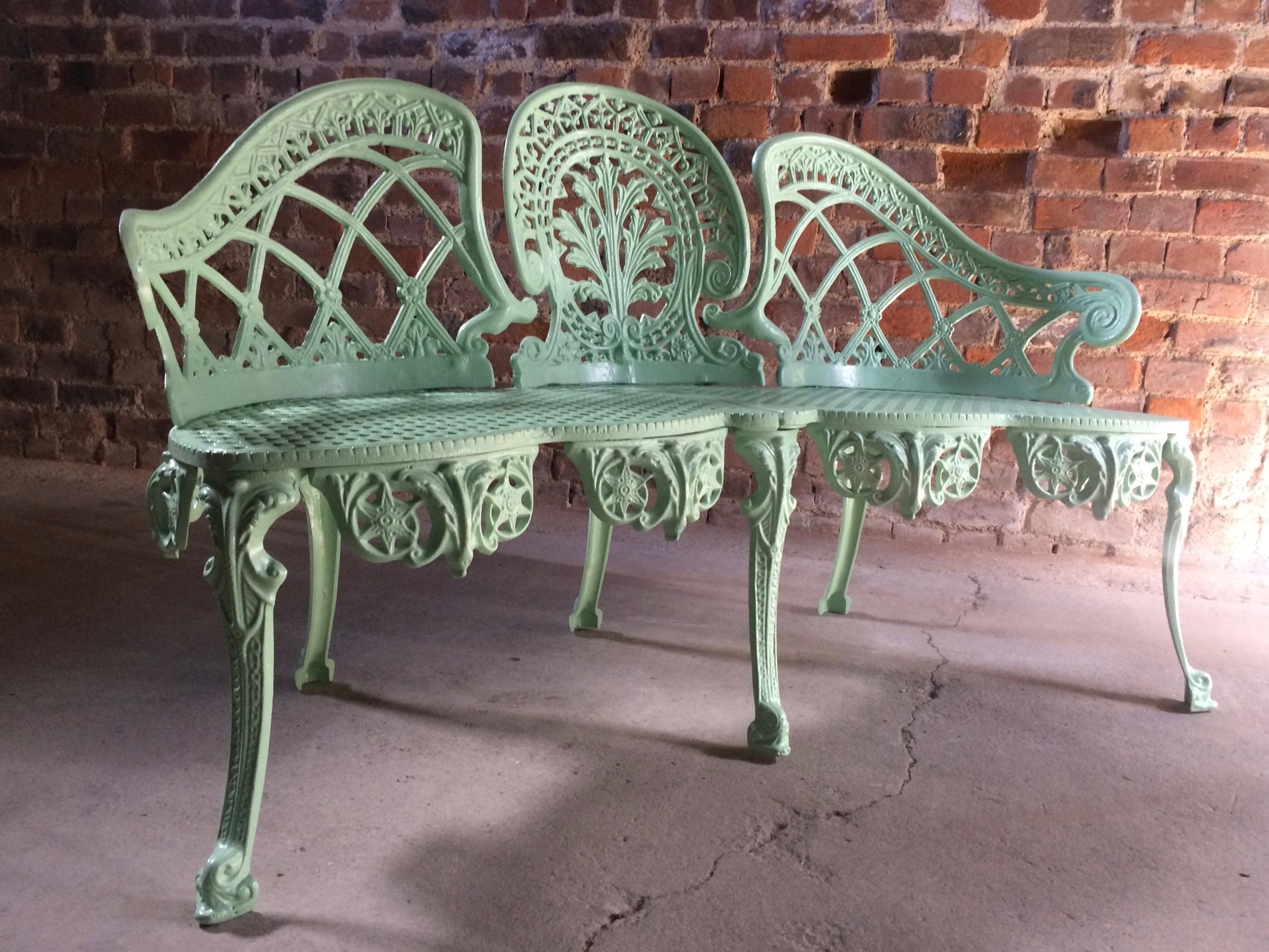 French Cast Iron Garden Bench Original, 1960s 11