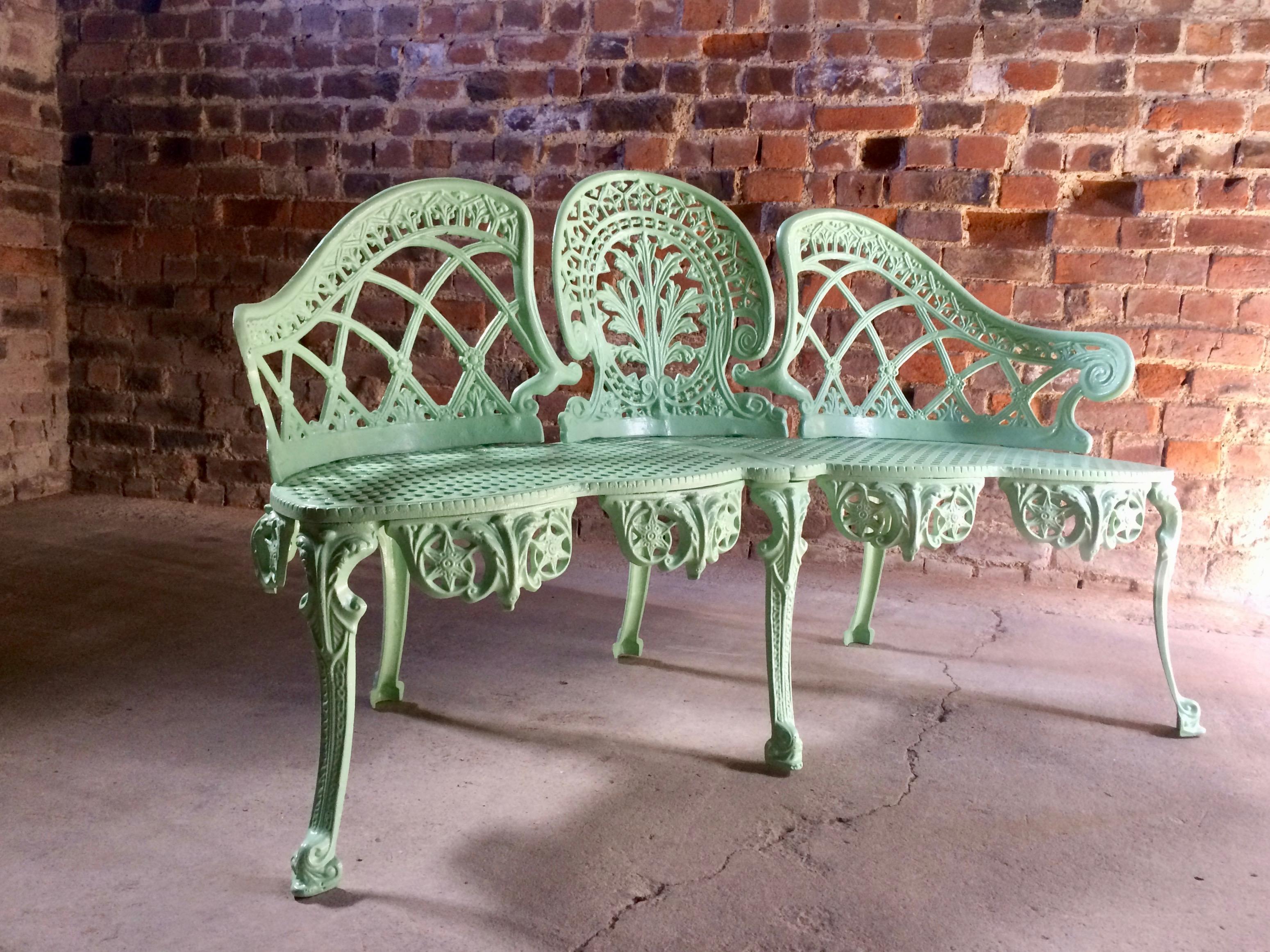 French Cast Iron Garden Bench Original, 1960s 12