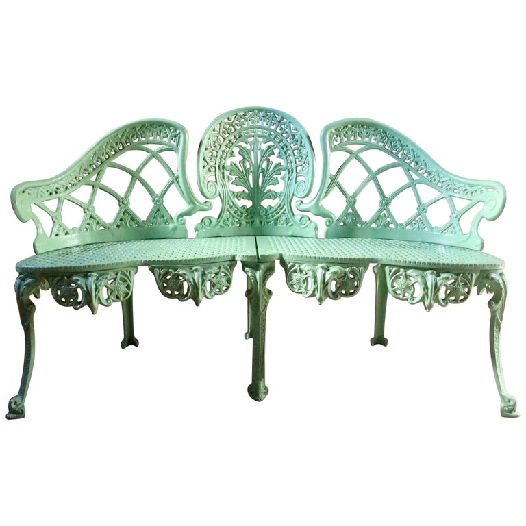 French Cast Iron Garden Bench Original, 1960s at 1stDibs | french wrought  iron bench, wrought iron bench vintage, french cast iron garden furniture