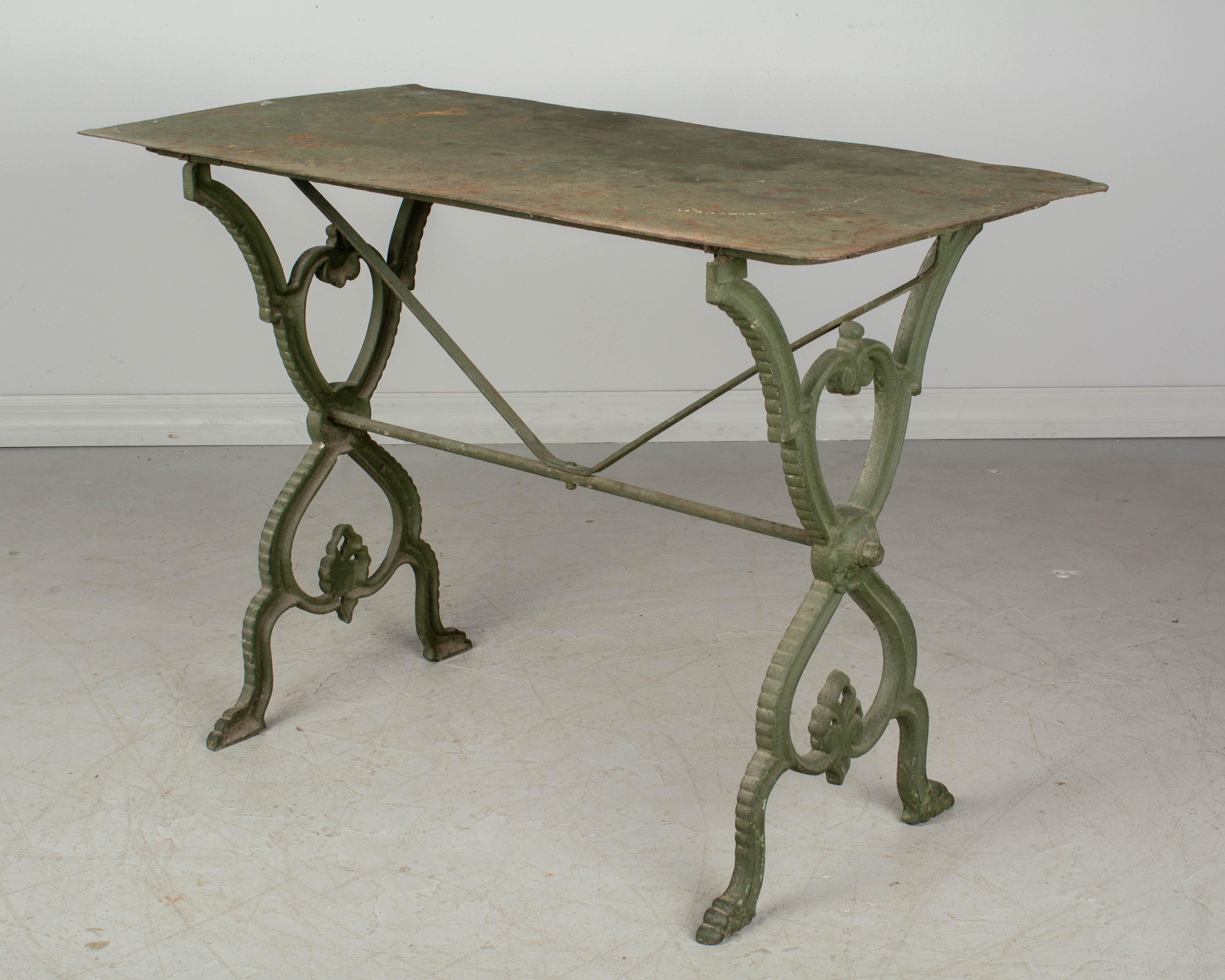 French Provincial French Cast Iron Garden Bistro Table