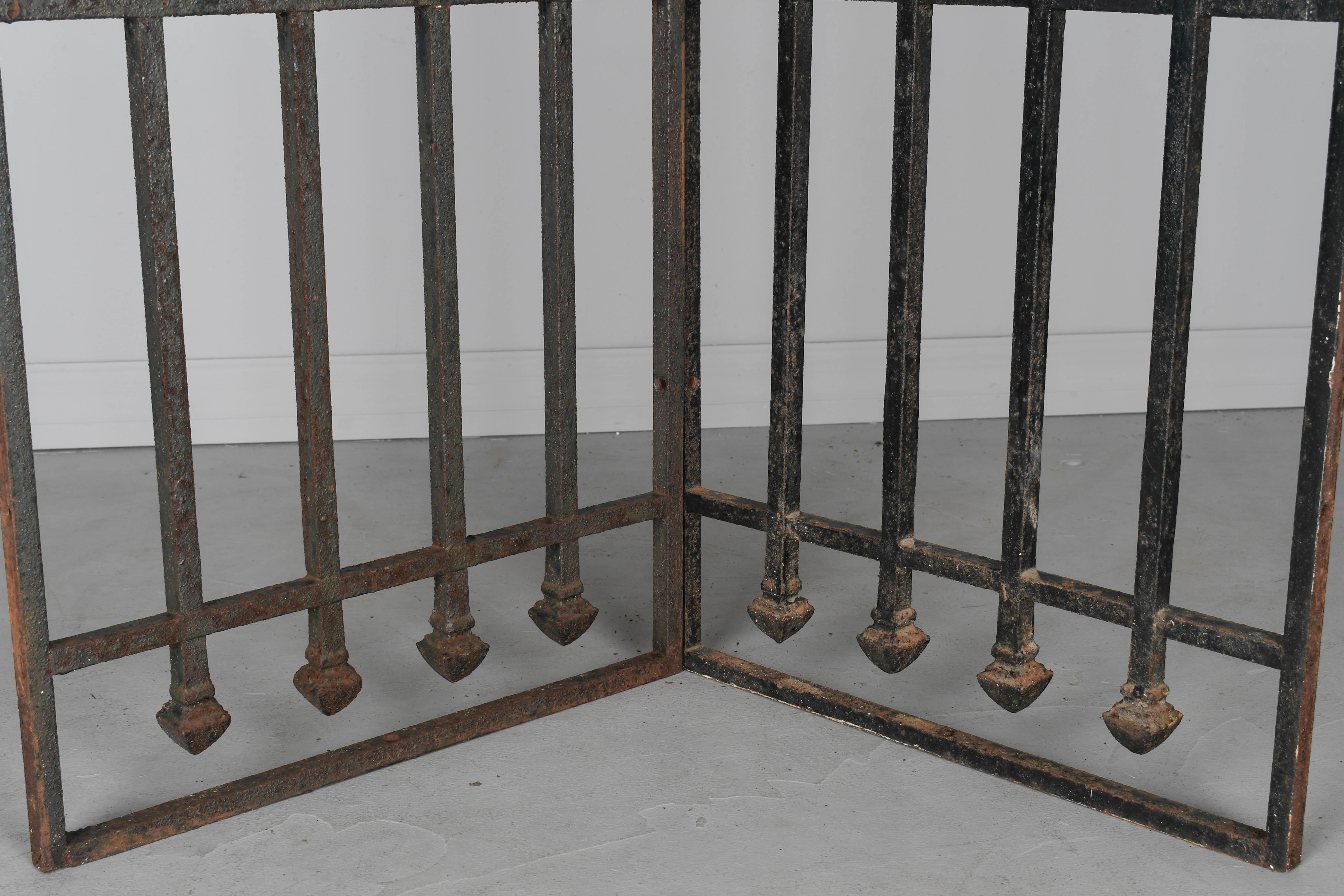 Beaux Arts French Cast Iron Garden Grille Pair For Sale