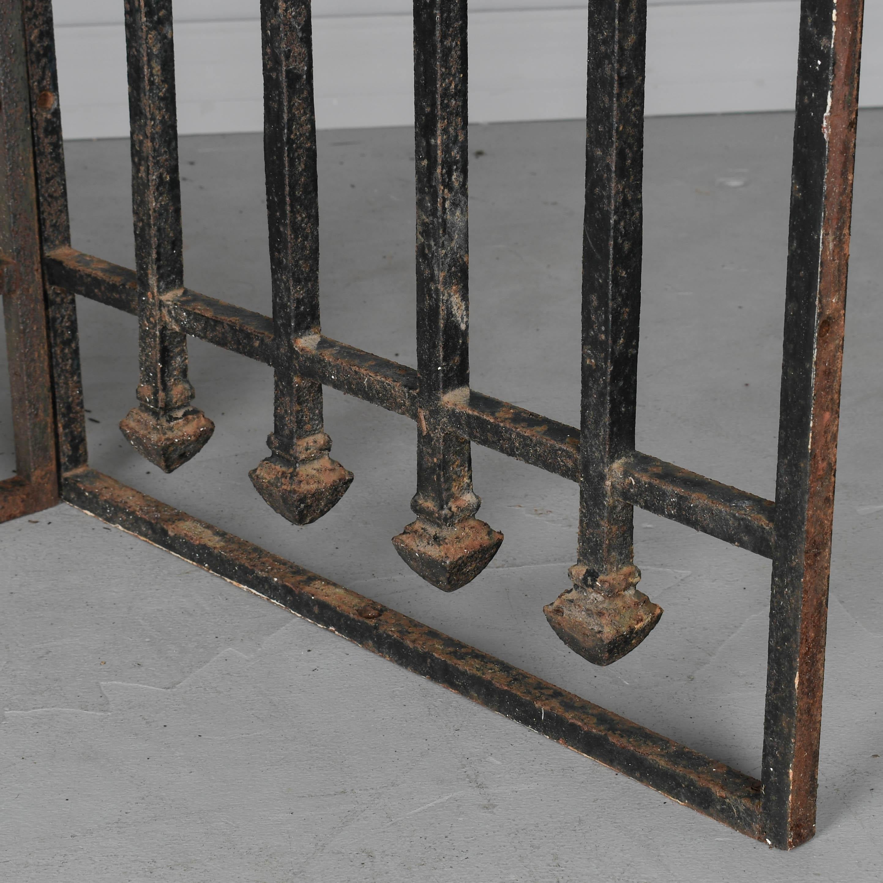 Hand-Crafted French Cast Iron Garden Grille Pair For Sale