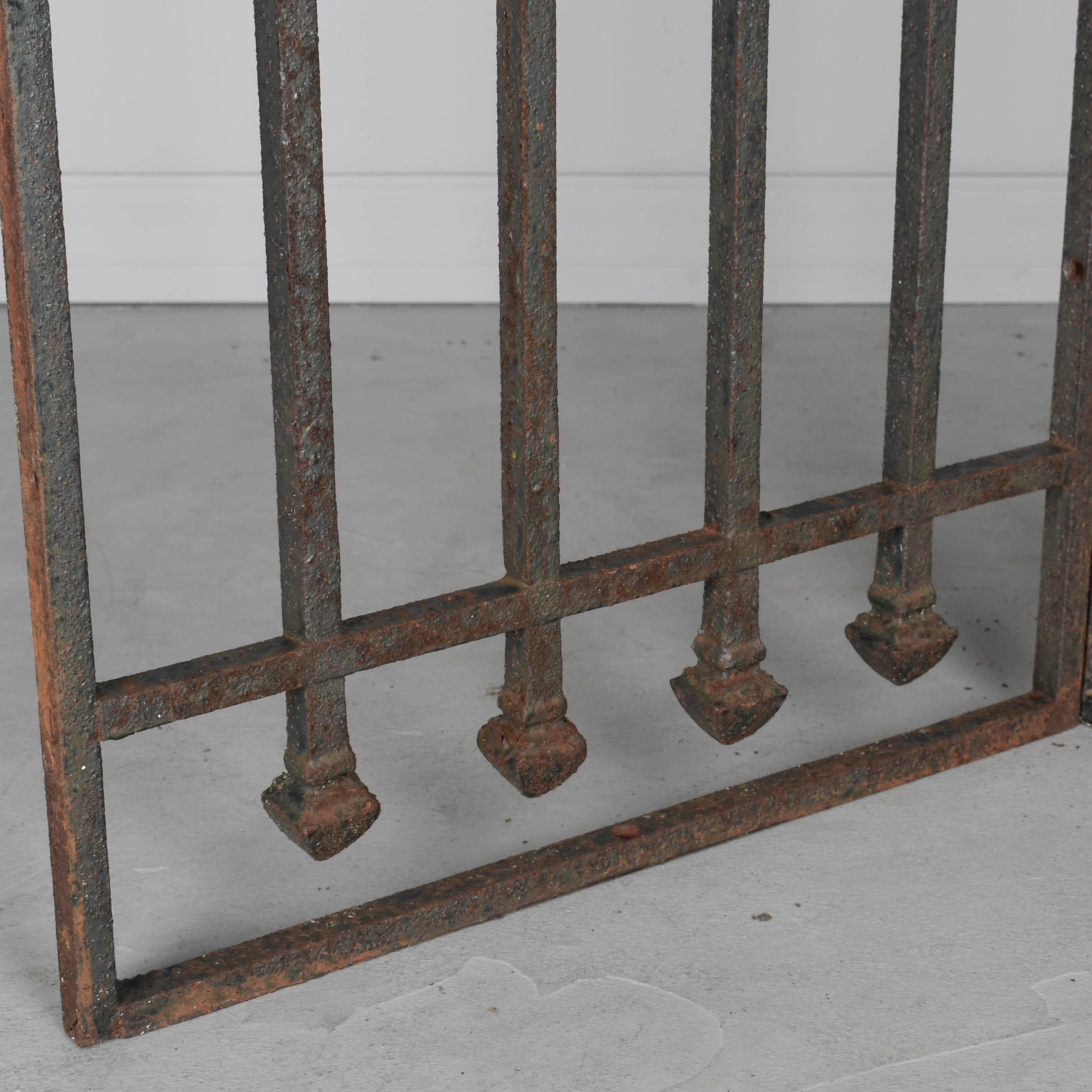 French Cast Iron Garden Grille Pair In Good Condition For Sale In Winter Park, FL